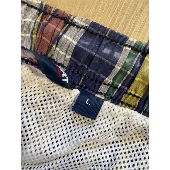 Vintage 90s Polo Sport Ralph Lauren Plaid Lined Swim Trunks Shorts Mens Large - Picture 8 of 10